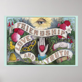 友情、愛、真実のヴィンテージ ポスター