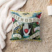 友情 愛 真実 バナー ハートと手 クッション (ブランケット)