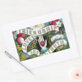 友情、愛、真実 長方形シール (封筒)