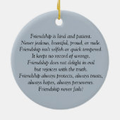友情(1 Corinthians 13)の本当の意味 セラミックオーナメント (裏面)