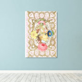 友情， Valentine card, c.1870 （色のリトー） キャンバスプリント (インサイチュ (ウッドフロア))