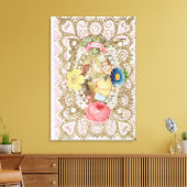 友情， Valentine card, c.1870 （色のリトー） キャンバスプリント (インサイチュ (リビング))