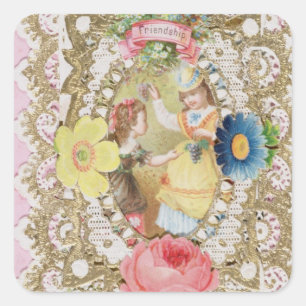 友情, Valentine card, c.1870 (色のリトー) スクエアシール