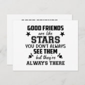 友情Tシャツ名言 良い友達は星のよう シーズンカード (正面/裏面)
