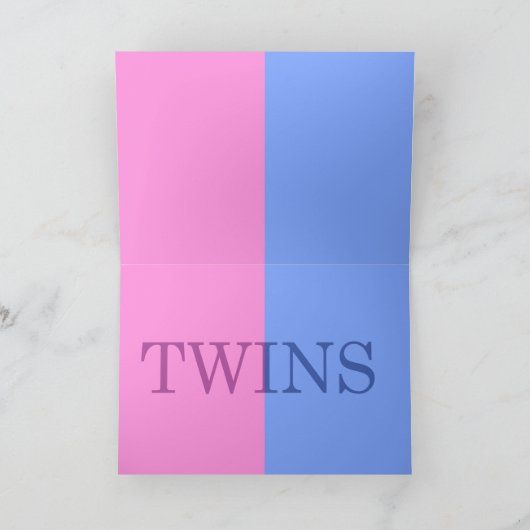 友愛の双子の男の赤ちゃんと女の子の発表 案内状 (内部)