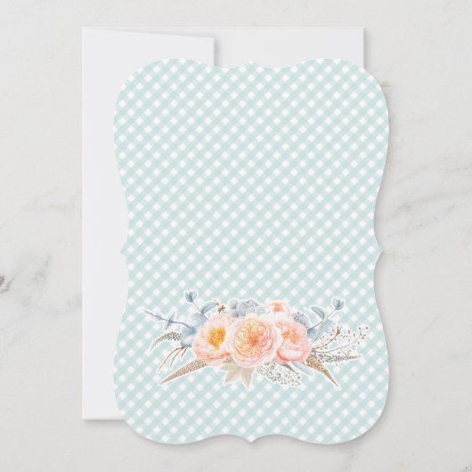 友愛の男の子の双子ゲンダーレスベビーシャワー 招待状 (裏面)