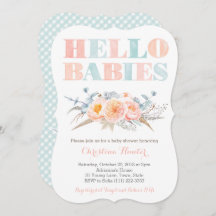 友愛の男の子の双子ゲンダーレスベビーシャワー