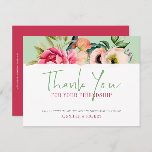 友愛ボホの花ありがとう サンキューカード (正面/裏面)