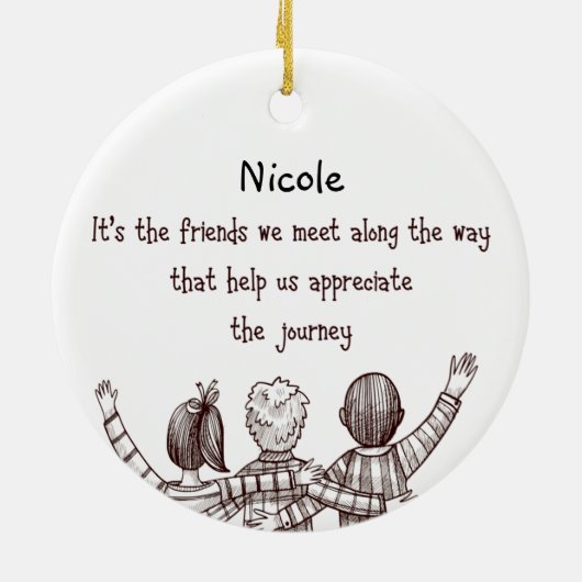 友感動的人の友情引用文 セラミックオーナメント (裏面)