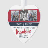 友感動的情引用文（名前と写真あり） オーナメント (正面)