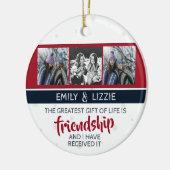 友感動的情引用文(名前と写真あり) セラミックオーナメント (左)