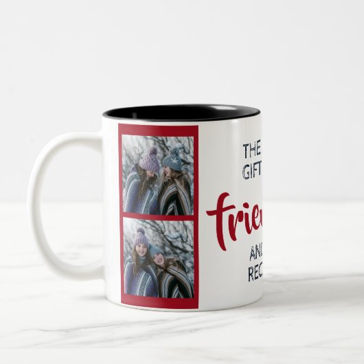 友感動的情引用文(名前と写真あり) ツートーンマグカップ (左)
