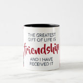 友感動的情引用文（名前と写真あり） ツートーンマグカップ (中央)
