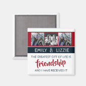 友感動的情引用文（名前と写真あり） マグネット (正面/裏面)