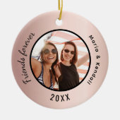 友最高のだちフォト名バラ金ゴールド セラミックオーナメント (正面)