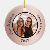 友最高のだちフォト名バラ金ゴールド セラミックオーナメント (裏面)