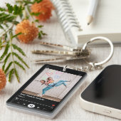 友最高のだち写真と名前ミュージックプレーヤーブラック キーホルダー (正面右)