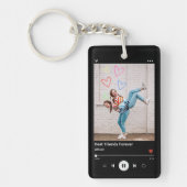 友最高のだち写真と名前ミュージックプレーヤーブラック キーホルダー (正面)