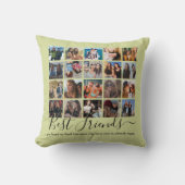 友最高のだち写真コラージュ緑 クッション (正面)