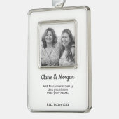 友最高のだち写真ホリディクリスマスオーナメント シルバープレートフレームオーナメント (左)