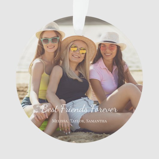 友最高のだち写真名メタルオーナメント オーナメント (正面)