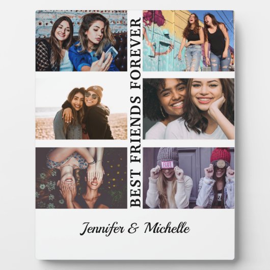 友最高のだち名前をカスタムすると6枚のコラージュbff フォトプラーク (正面)