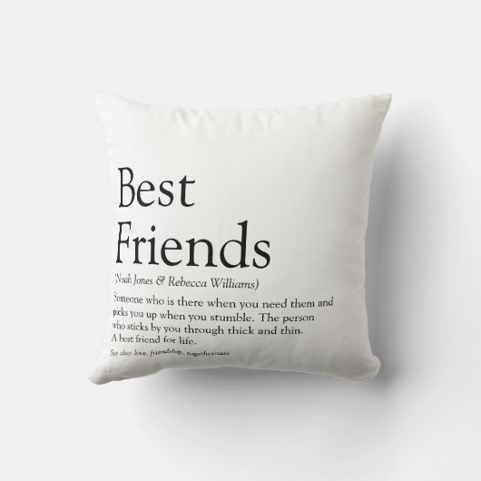 友最高のだち定モダン義おもしろい白黒 クッション (裏面)