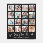 友最高のだち手書きスクリプトハート16写真Fl フリースブランケット (正面)