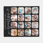 友最高のだち手書きスクリプトハート16写真Fl フリースブランケット (正面(横))