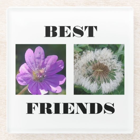 友最高のだち画像テンプレート ガラスコースター (正面)