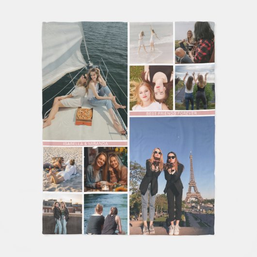 友最高のだち10フォトコラージュ フリースブランケット (正面)