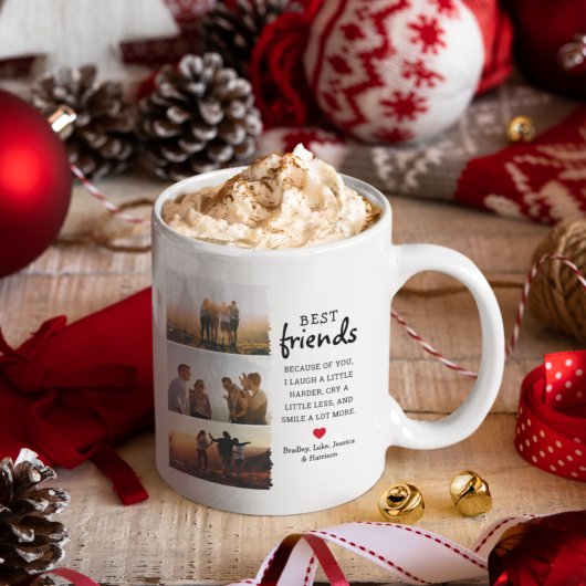 友最高のだち3フォトコラージュ&引用文 コーヒーマグカップ