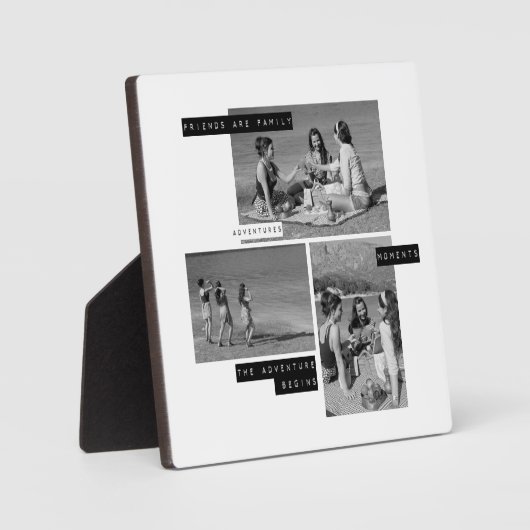 友最高のだち3枚モダンコラージュ フォトプラーク (正面)