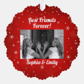 友最高のだちBesties BFF写真名かわいい オーナメントカード (裏面)