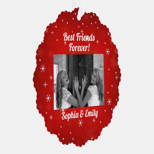 友最高のだちBesties BFF写真名かわいい オーナメントカード (右)