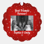 友最高のだちBesties BFF写真名かわいい オーナメントカード (正面)