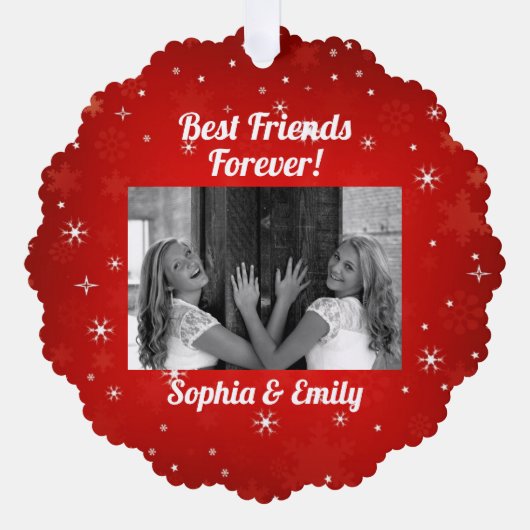 友最高のだちBesties BFF写真名かわいい オーナメントカード (正面)