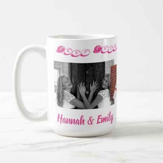 友最高のだちBesties BFF追加3つの写真名かわいい コーヒーマグカップ (左)