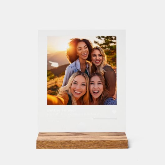 友最高のパーソナライズされた人アクリル歌写真プラーク アクリルサイン (正面)