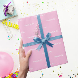 友最高のピンクパステル白いスクリプト ラッピングペーパー