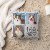 友最高の人が手を持つカスタム3写真の手の印刷ドッグ クッション (ブランケット)