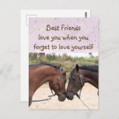 友最高の人が馬を愛感動的 ポストカード (正面/裏面)