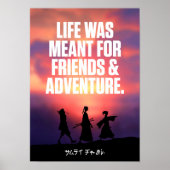 友最高の人と新しい冒険を引用文するアニメ ポスター (正面)