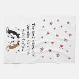 友最高の人と飲むワイン キッチンタオル