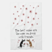 友最高の人と飲むワイン キッチンタオル (縦)