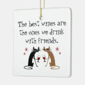 友最高の人と飲むワイン セラミックオーナメント (左)