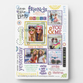 友最高の人のことわざ写真コラージュ フォトプラーク (正面)