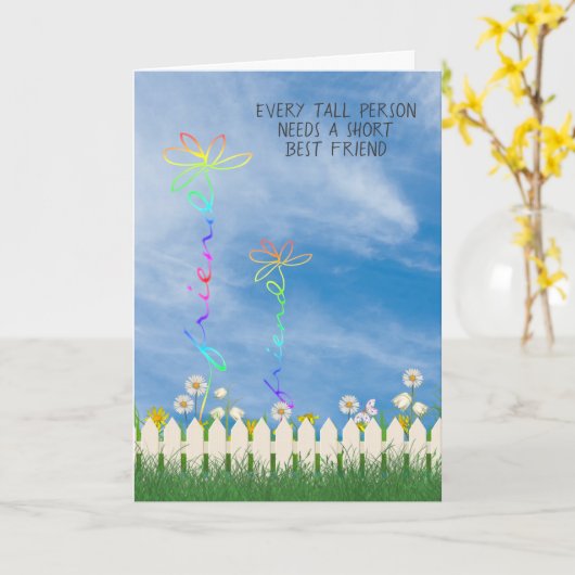 友最高の人のデイジー カード (黄色い花)