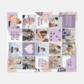 友最高の人のベスティーズBFFフォトコラージピンクパープル フリースブランケット (正面(横))