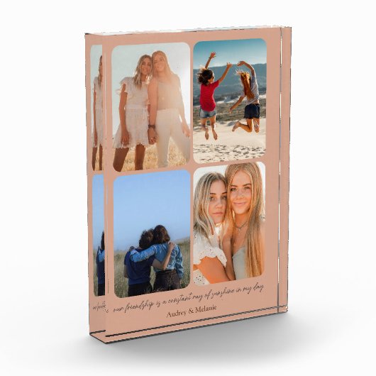 友最高の人の写真フレーム、彼女のための誕生日プレゼント フォトブロック (左)